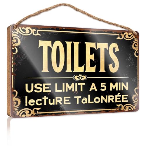 Badezimmer-Dekoration zum Aufhängen, Zeitbegrenzung für Toiletten: 5 Minuten, Holzschild für Haustür, einfarbige Holzschilder zum Basteln (23 x 35 cm) von TSGB