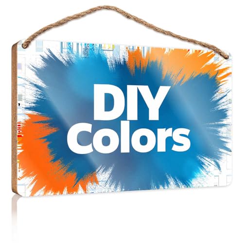 Holzschild, niedlich, DIY Ihre eigenen Farben: Kreative Palette, Holzschild, Badezimmer, lustige Dekoration, WC-Dekoration (23 x 35 cm) von TSGB