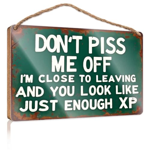 Holzschild, niedliches Annoy Me At Your Own Risk, Holzschild, Badezimmer, lustige Dekoration, WC-Dekoration (20 x 30 cm) von TSGB