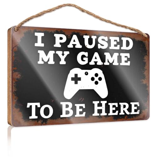 Holzschild für die Veranda, Aufschrift "Paused My Game For You", Pool-Dekoration, Wohnmobil-Dekorationen für den Innenbereich (23 x 35 cm) von TSGB