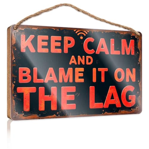 Lustige Türschilder für Büro, Aufschrift "Keep Calm and Blame It On The Lag", kleine Schilder für Heimdekoration, Sommer-Türschild (23 x 35 cm) von TSGB