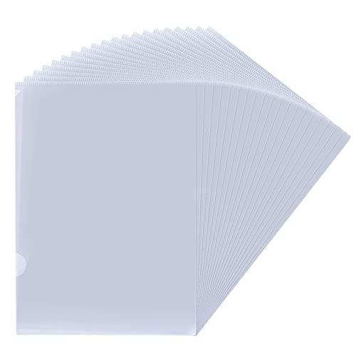 TSHAOUN 20 Stück A4-Ordner aus Kunststoff, durchsichtig, oben und seitlich offen, für Bürobedarf (transparent) von TSHAOUN