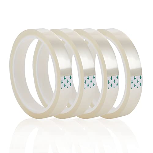TSHAOUN 4 Stück 108 Fuß Wärmebänder, Hitzebeständiges Klebeband für Wärmepresse, Klar Wärmeübertragung Sublimation, Keine Rückstände (4 Stücke, 10 mm) von TSHAOUN