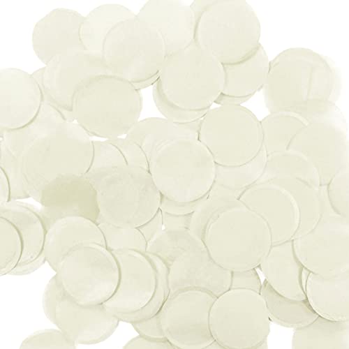 TSHAOUN 6000 Stück 1Zoll Weiß Elfenbein Runde Tissue Confetti Konfetti deko 2,5cm,Konfetti Hochzeit für Hochzeit, Geburtstag, Taufe, Valentinstag für Luftballons,Geschenkbox, Torte (White) von TSHAOUN