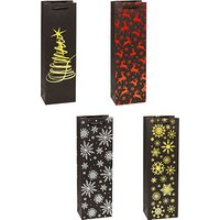 12 TSI Geschenktüten für Flaschen PREMIUM Weihnachten Motiv sortiert 12,0 x 36,0 cm von TSI