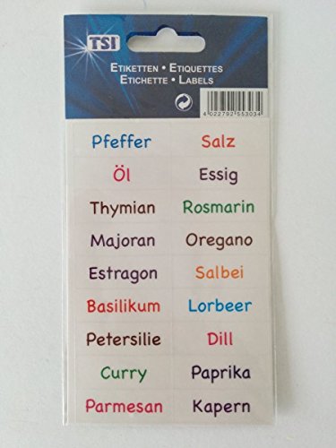Etiketten selbstklebend "Gewürze und Kräuter" enthält 18 verschiedene Etiketten (1) von TSI