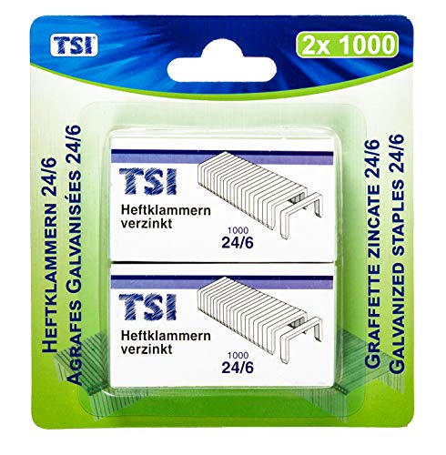 TSI 49028 Heftklammern 24/6, 2x 1000er Packung von TSI