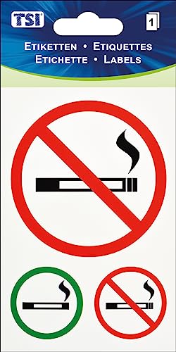 TSI Hinweis-Etiketten "Rauchen verboten", Druck auf Folie, Inhalt: 1x Blatt, Art. Nr. 55133 von TSI