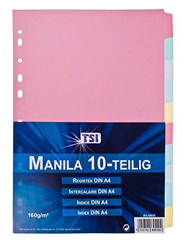 TSI 64510 Register aus stabilem Manila-Karton 10-teilig, Taben (10) von TSI