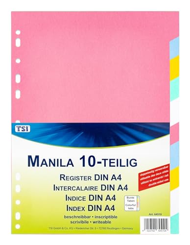 TSI 64510 Register aus stabilem Manila-Karton 10-teilig, Taben von TSI