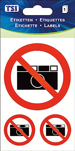 TSI Hinweis-Etiketten "Fotografieren verboten", Druck auf Folie, Inhalt: 1 Blatt, Art. Nr. 55135 von TSI