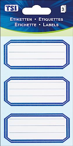 TSI Mehrzweck-Etiketten "Standard Blau", Druck auf Papier, Inhalt: 3 Blatt á 3 Etiketten (= 9 Etiketten), Art. Nr. 55348 von TSI