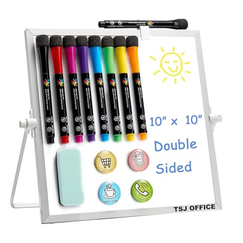 Whiteboard-Staffelei, klein, trocken abwischbar, tragbar, 25,4 x 25,4 cm, 360 Grad wendbar, für Büro, Zuhause, Schule. Whiteboard-Staffelei, klein, trocken abwischbar, tragbar, 25,4 x 25,4 cm, 360 Grad wendbar, für Büro, Zuhause, Schule. von TSJ OFFICE