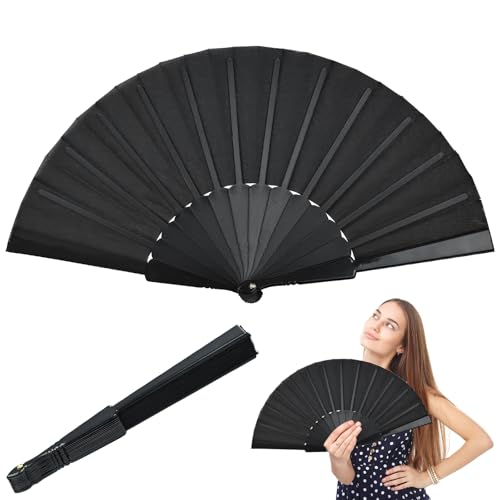 TSKDKIT 2 Stück HandfäCher Faltbare FäCher Schwarze, Fächer Hochzeit Dekoration Chinesische Fächer Klappfächer für gastgeschenke Hochzeit, Tanzrequisiten, Fotografie, Sommer Party(Schwarze,43 cm) TSKDKIT 2 Stück HandfäCher Faltbare FäCher Schwarze, Fächer Hochzeit Dekoration Chinesische Fächer Klappfächer für gastgeschenke Hochzeit, Tanzrequisiten, Fotografie, Sommer Party(Schwarze,43 cm) von TSKDKIT