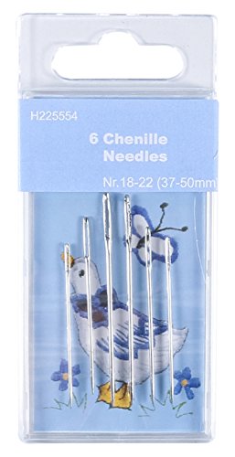 TSL 6 x Chenille-Nadeln, Metall, Silber, 50-40 mm von TSL