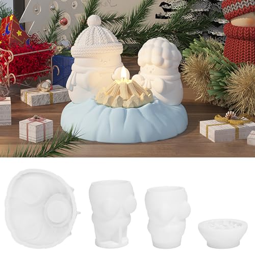 3D Schneemann Lagerfeuer Kerze Formen 4 Stück mehrteilige Silikonform handgemachte Kerze Seife Epoxidharz Form Gießen Form DIY Handwerk Weihnachten Ornament Winter Dekoration 3D Schneemann Lagerfeuer Kerze Formen 4 Stück mehrteilige Silikonform handgemachte Kerze Seife Epoxidharz Form Gießen Form DIY Handwerk Weihnachten Ornament Winter Dekoration von TSLBW