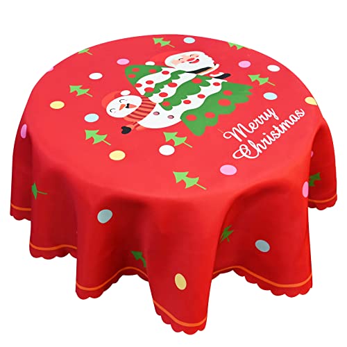 60 inch Runde Tischdecke Weihnachten Tischdecke mit Sankt-Schneemann-Weihnachtsbaum Motiv Rot Xmas Tischdecke Esstischdecke für Winterurlaub Weihnachten Home Party Decoration 60 inch Runde Tischdecke Weihnachten Tischdecke mit Sankt-Schneemann-Weihnachtsbaum Motiv Rot Xmas Tischdecke Esstischdecke für Winterurlaub Weihnachten Home Party Decoration von TSLBW