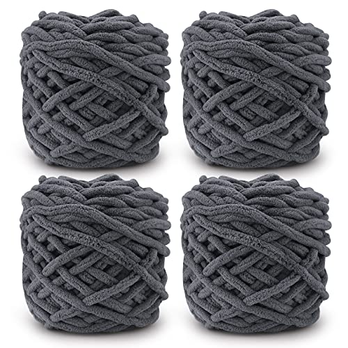 Strickwolle 4 x 100 g, mehrfarbiges Strickgarn zum Häkeln, weiches, klobiges Garn für Garnprojekte, Plüschbälle, handgefertigte Taschen, Pullover Schuhe Mützen Pullover Decken Schals Strickwolle 4 x 100 g, mehrfarbiges Strickgarn zum Häkeln, weiches, klobiges Garn für Garnprojekte, Plüschbälle, handgefertigte Taschen, Pullover Schuhe Mützen Pullover Decken Schals von TSLBW