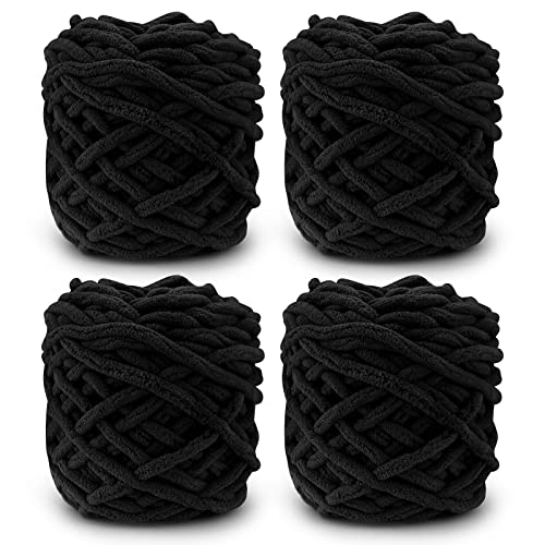 Strickwolle 4 x 100 g, mehrfarbiges Strickgarn zum Häkeln, weiches, klobiges Garn für Garnprojekte, Plüschbälle, handgefertigte Taschen, Pullover Schuhe Mützen Pullover Decken Schals Strickwolle 4 x 100 g, mehrfarbiges Strickgarn zum Häkeln, weiches, klobiges Garn für Garnprojekte, Plüschbälle, handgefertigte Taschen, Pullover Schuhe Mützen Pullover Decken Schals von TSLBW
