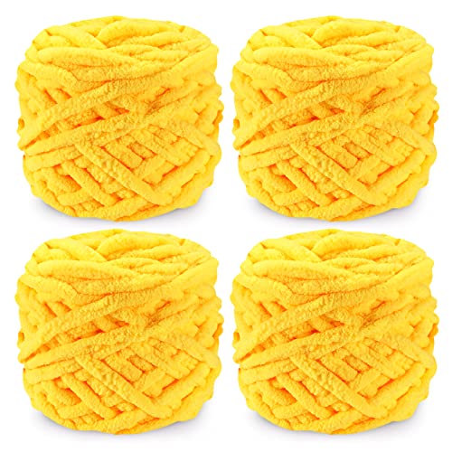 Strickwolle 4 x 100 g, mehrfarbiges Strickgarn zum Häkeln, weiches, klobiges Garn für Garnprojekte, Plüschbälle, handgefertigte Taschen, Pullover Schuhe Mützen Pullover Decken Schals Strickwolle 4 x 100 g, mehrfarbiges Strickgarn zum Häkeln, weiches, klobiges Garn für Garnprojekte, Plüschbälle, handgefertigte Taschen, Pullover Schuhe Mützen Pullover Decken Schals von TSLBW
