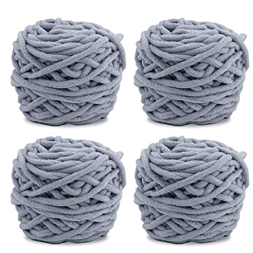 Strickwolle 4 x 100 g, mehrfarbiges Strickgarn zum Häkeln, weiches, klobiges Garn für Garnprojekte, Plüschbälle, handgefertigte Taschen, Pullover Schuhe Mützen Pullover Decken Schals Strickwolle 4 x 100 g, mehrfarbiges Strickgarn zum Häkeln, weiches, klobiges Garn für Garnprojekte, Plüschbälle, handgefertigte Taschen, Pullover Schuhe Mützen Pullover Decken Schals von TSLBW