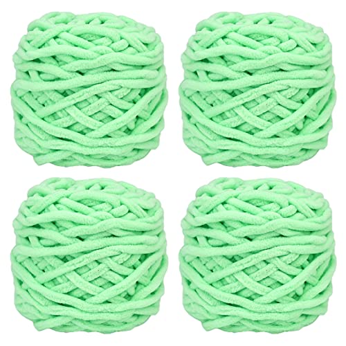 Strickwolle 4 x 100 g, mehrfarbiges Strickgarn zum Häkeln, weiches, klobiges Garn für Garnprojekte, Plüschbälle, handgefertigte Taschen, Pullover Schuhe Mützen Pullover Decken Schals von TSLBW