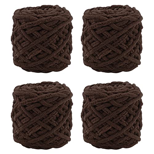 Strickwolle 4 x 100 g, mehrfarbiges Strickgarn zum Häkeln, weiches, klobiges Garn für Garnprojekte, Plüschbälle, handgefertigte Taschen, Pullover Schuhe Mützen Pullover Decken Schals Strickwolle 4 x 100 g, mehrfarbiges Strickgarn zum Häkeln, weiches, klobiges Garn für Garnprojekte, Plüschbälle, handgefertigte Taschen, Pullover Schuhe Mützen Pullover Decken Schals von TSLBW