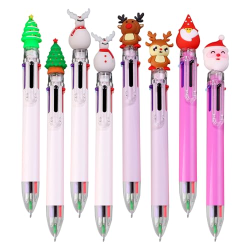 TSLBW Weihnachts-Kugelschreiber 8 Stück Weihnachtsmann Rentier Weihnachtsbaum Schneemann Kugelschreiber Weihnachtsfeier Favor Geschenk Schule Büro Familie Schreibwaren Partytüte Füller (C) von TSLBW