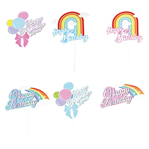 TSLRSA 24 Pcs Happy Birthday Kuchen Dekorationen, Happy Birthday Kuchen Topper Einsätze, Regenbogen Wolke Ornament Dekorationen für Geburtstag Party Kuchen Dekoration Backen Einsätze TSLRSA 24 Pcs Happy Birthday Kuchen Dekorationen, Happy Birthday Kuchen Topper Einsätze, Regenbogen Wolke Ornament Dekorationen für Geburtstag Party Kuchen Dekoration Backen Einsätze von TSLRSA