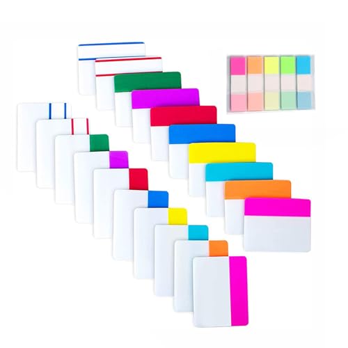 1 Set Index-Tabs, farbige Seitenmarkierungen, Lesetabs für Bücher, Ordner, Notizbuch und Aktenordner von TSMORY