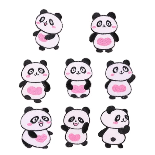 Aufnäher zum Aufbügeln, Motiv: Cartoon-Panda, 8 Stück von TSMORY