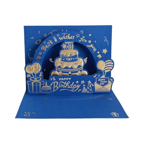 Praktische Popup Geburtstagskarte, multifunktionale 3D-Geburtstagskuchen-Grußkarte mit funkelnden Goldfolien-Details Praktische Popup Geburtstagskarte, multifunktionale 3D-Geburtstagskuchen-Grußkarte mit funkelnden Goldfolien-Details von TSMORY