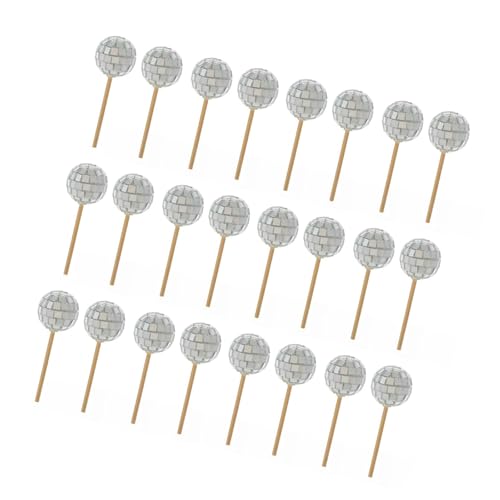 Set mit 24 eleganten Cupcake-Aufsätzen, reflektierende Kugeln, Kuchenspieße für Geburtstag und Hochzeit, Partyzubehör Set mit 24 eleganten Cupcake-Aufsätzen, reflektierende Kugeln, Kuchenspieße für Geburtstag und Hochzeit, Partyzubehör von TSMORY