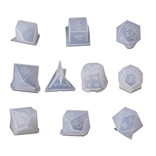 TSMORY 10 Stück Formen für Harzguss, Standard-Spielfilet, quadratisch für Dreieck, Würfel, digitale Formen für von TSMORY