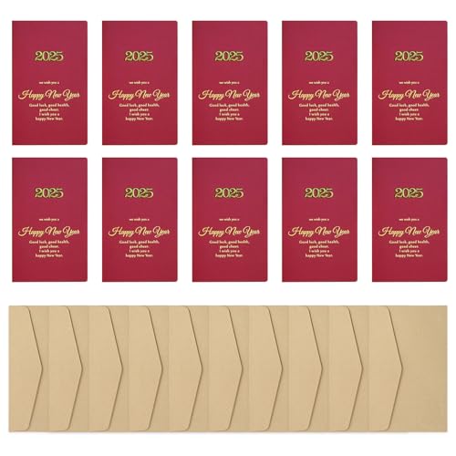 TSMORY 10pcs 2025 Jahr Der Schlangengrußkarte Mit Umschlag 3d Spring Festival Holiday Grußkarte Für Männer Frauen Freund von TSMORY