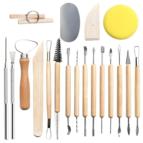 TSMORY 19-teiliges Modellierwerkzeug-Set für kreative Modelliermassen, Modellierset für Anfänger, Erwachsene, K TSMORY 19-teiliges Modellierwerkzeug-Set für kreative Modelliermassen, Modellierset für Anfänger, Erwachsene, K von TSMORY