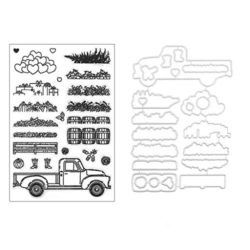 TSMORY Farm Goods Metall-Stanzformen mit Stempel, Silikonstempel, Stanzform für Weihnachten, Geburtstag, Party, Dekoration TSMORY Farm Goods Metall-Stanzformen mit Stempel, Silikonstempel, Stanzform für Weihnachten, Geburtstag, Party, Dekoration von TSMORY
