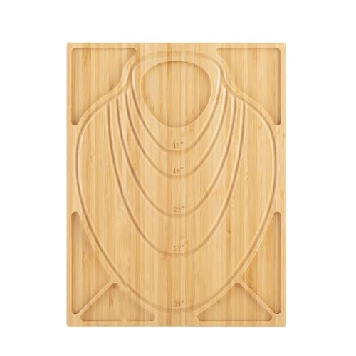 TSMORY Holz-Schmuck-Werkzeug, Perlenablage für Heimwerker, Halsketten, Perlen-Designs, Auffädelzubehör, Bastelbrett, rechteckige Messplatte TSMORY Holz-Schmuck-Werkzeug, Perlenablage für Heimwerker, Halsketten, Perlen-Designs, Auffädelzubehör, Bastelbrett, rechteckige Messplatte von TSMORY