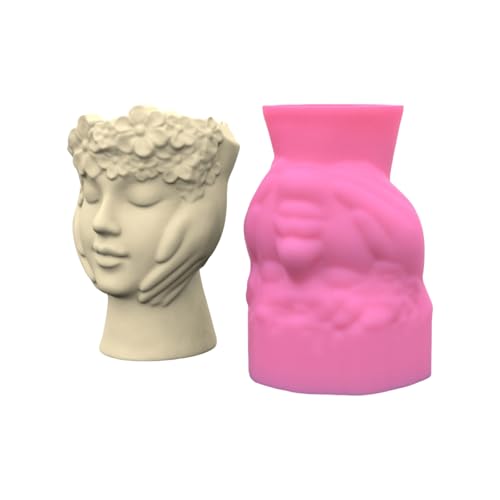 TSMORY Silikon-Pflanzgefäßformen, Vasenformen, künstlerische menschliche Figur, flexible Bastelformen, Silikonstruktur für Blumenvasen von TSMORY