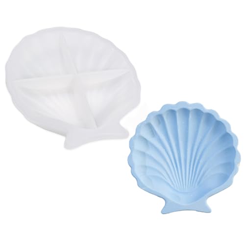 TSMORY Stilvolle Silikonschalenform, flexible Silikonplatte, Bastelform für elegante Muscheln geformte Gipsschalen von TSMORY