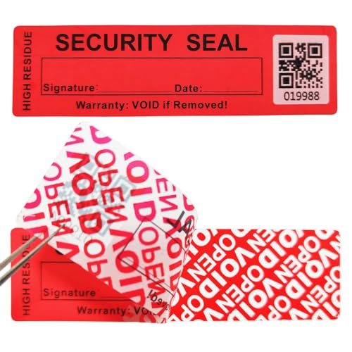 TSPC SECSEAL (R) manipulationssichere Aufkleber mit hoher Rückstände, manipulationssichere Aufkleber, Sicherheitsetikett, manipulationssichere Etiketten, fälschungssichere Dichtungen (mattes Rot von TSPC SECSEAL