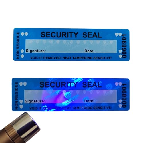 TSPC SECSEAL 100 Stück 25 x 90 mm Hitzemanipulation, fluoreszierende Markierung, rückstandsfrei, manipulationssicher, manipulationssicher, 25 x 90 mm, mattblau, Seriennummer TSPC SECSEAL 100 Stück 25 x 90 mm Hitzemanipulation, fluoreszierende Markierung, rückstandsfrei, manipulationssicher, manipulationssicher, 25 x 90 mm, mattblau, Seriennummer von TSPC SECSEAL