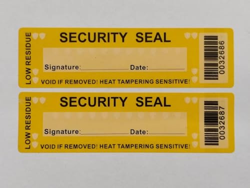 TSPC SECSEAL 100 Stück 25 x 90 mm Hitzemanipulation, fluoreszierende Markierung, rückstandsfrei, manipulationssicher, manipulationssicher, 25 x 90 mm, mattgelb, Barcode TSPC SECSEAL 100 Stück 25 x 90 mm Hitzemanipulation, fluoreszierende Markierung, rückstandsfrei, manipulationssicher, manipulationssicher, 25 x 90 mm, mattgelb, Barcode von TSPC SECSEAL