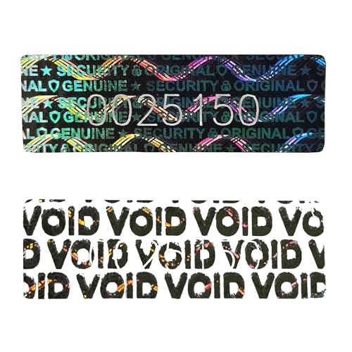 TSPC SECSEAL 700pcs Sicherheits-Siegel mit silbernem Hologramm und VOID-Funktion – Seriennummern & Fälschungsschutz​ (1.18x0.39 inches Serial Numbers) von TSPC SECSEAL