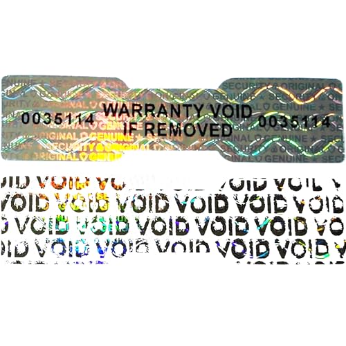 TSPC SECSEAL Sicherheits-Siegel mit silbernem Hologramm und VOID-Funktion – Seriennummern & Fälschungsschutz​ (330, 2x0.5 inches Double Serial Numbers) von TSPC SECSEAL