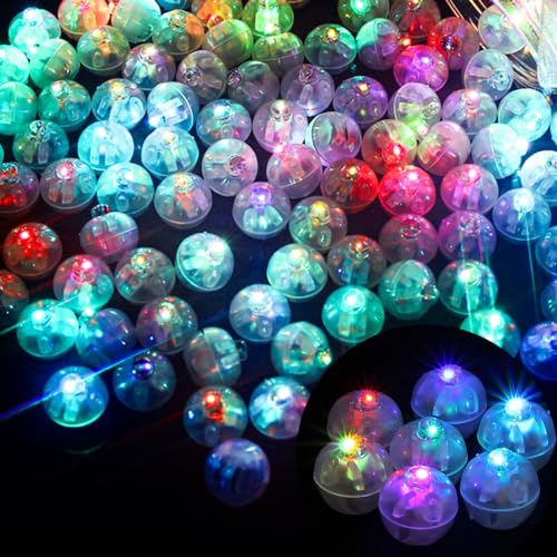 150 Stück LED Ballons Lichter, Mini Bunt Runde LED Ballonlichter, Party Flash Buntes LED Licht, Dekoration für Lampions, Geburtstag, Hochzeit, Halloween, Weihnachten von TSQNW