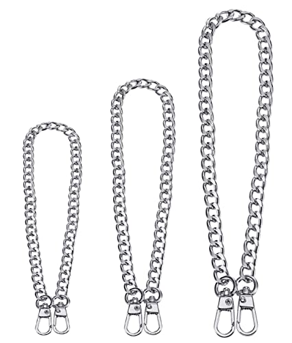 3 Stränge Handtaschenkettenriemen Ersatzriemen Handtasche Mit Drehverschlüssen, Handtaschen Riemen Taschenketten Schulterriemen Schultergurt Für Damen Tasche Geldbörse Handtaschen (Silber) von TSQZE