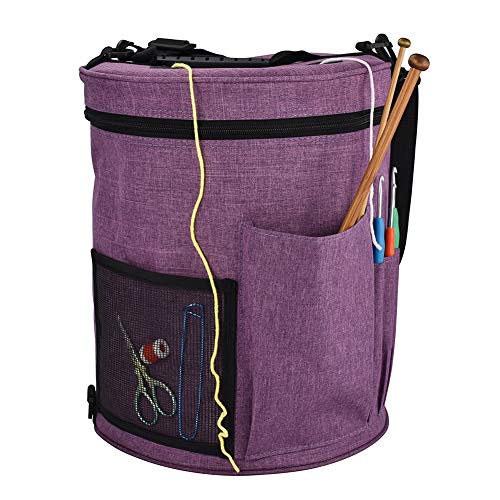 Handarbeitstasche Häkeln Strickbeutel Aufbewahrung Strick, Tasche Stricken Aufbewahrung Mit Reißverschluss Und Tasche Für Aufbewahrung Wolle Stricknadeln Häkelnadeln Und Andere Zubehörs (Stil F) von TSQZE