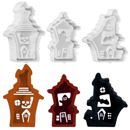 Kerzenhalter Silikonformen Halloween, Silikon-Gießformen Für Halloween Dekoration, Gießform Kerzenhalter Epoxidharz Formen, Teelichthalter Formen Für DIY Dekoration, Heimdekoration (Haus) von TSQZE
