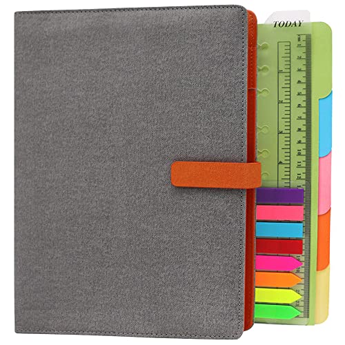 TSY Notizbuch Nachfüllbar Din B5, Leder Padded Stoff Abdeckun Persönlicher Organizer Planer mit Stifthalter Steckplätze für Karten, Ringbuch Reisetagebuch für Büro Reisende Schüler, Hellgrau TSY Notizbuch Nachfüllbar Din B5, Leder Padded Stoff Abdeckun Persönlicher Organizer Planer mit Stifthalter Steckplätze für Karten, Ringbuch Reisetagebuch für Büro Reisende Schüler, Hellgrau von TSY